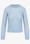 Loewe Mohair And Wool Blend Sweater Knitwear Light Blue In Blue