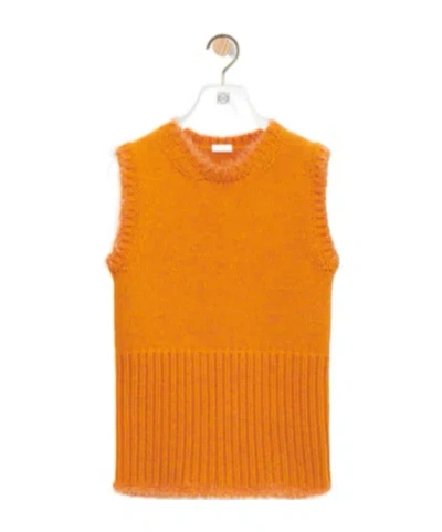 LOEWE FRINGED RIBBED-KNIT VEST