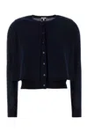 Loewe Midnight Wool Cropped Layered Cardigan
