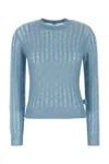 Loewe Mohair And Wool Blend Sweater Knitwear Light Blue In Blue