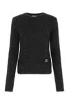 Loewe Crew Neck Fuzzy Texture Long Sleeves Sweater In Gray