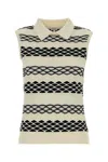 Loewe Cotton Vest With Collar And Ribbed Hem In White