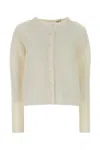 Loewe Stretch Mohair Blend Cardigan With Long Sleeves In Neutral
