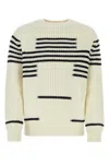 Loewe Ivory Wool Blend Sweater In Offwhitenavy