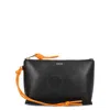 Loewe T-knot Leather Pouch In Orange/black