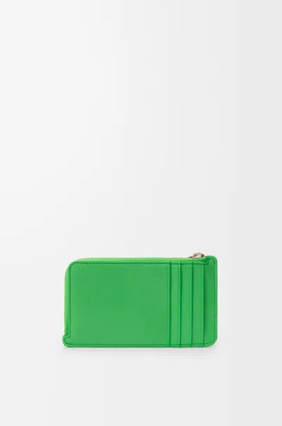 Loewe Knot Coin Cardholder In Shiny Nappa Leather Skin For Woman In Green