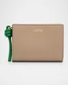 Loewe Knot Compact Wallet In Napa Leather In 4606 Sandtropical Green