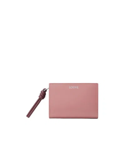 Loewe Knot Compact Wallet In Shiny Nappa Calfskin In Pattern