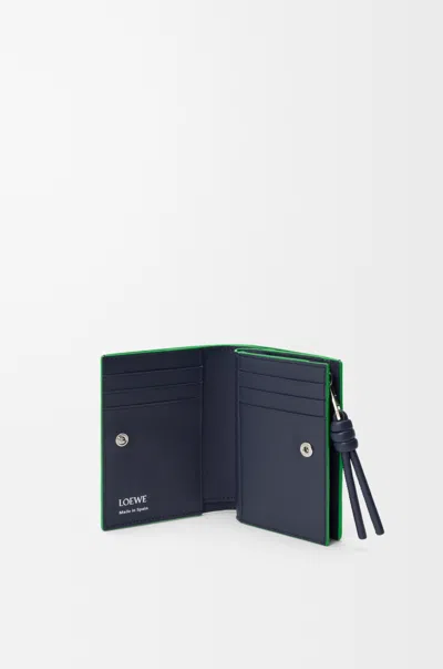 Loewe Knot Compact Wallet In Shiny Nappa Leather Skin For Woman In Blue