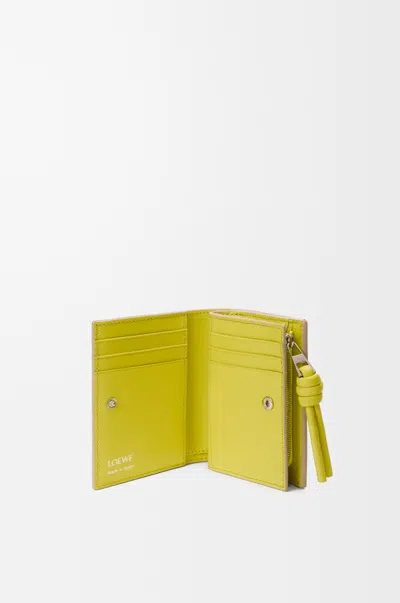 Loewe Knot Compact Wallet In Shiny Nappa Leather Skin For Woman In Yellow