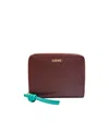 Loewe Knot Compact Zipper Wallet In Red