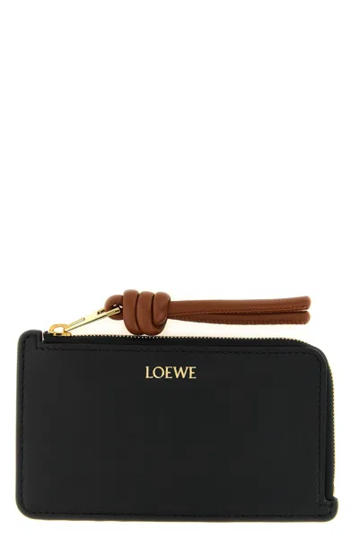 Loewe Knot Detail Card Holder In Black