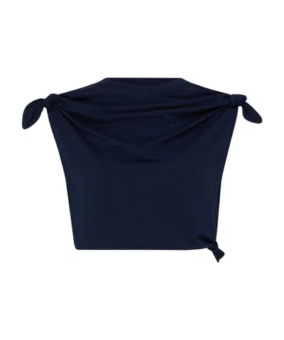 Loewe Knot Detail Vest In Midnight Blue