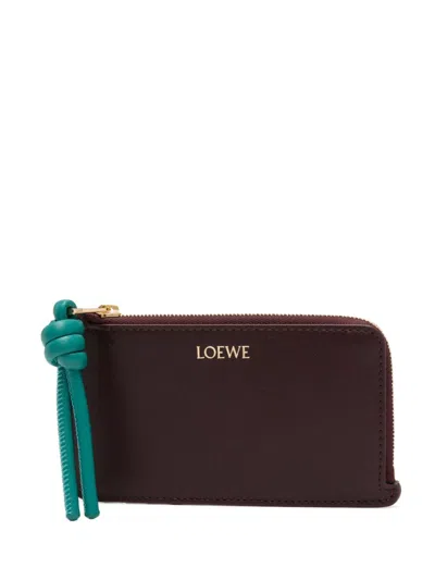 Loewe Knot-detail Wallet In Red