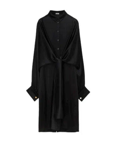 Loewe Knot Dress In Crepe Satin In Black