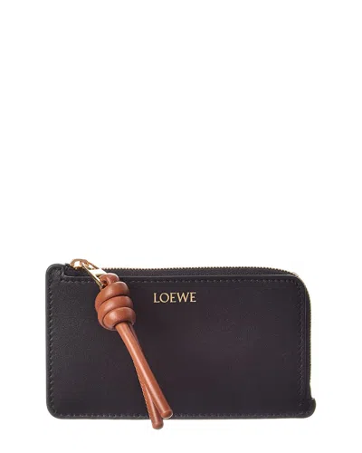 Loewe Knot Leather Coin Card Holder In Black