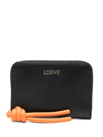 Loewe Knot Leather Coin Purse In Black