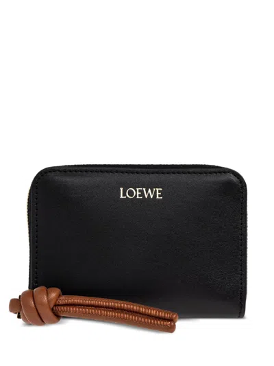 Loewe Knot Leather Coin Purse In Black