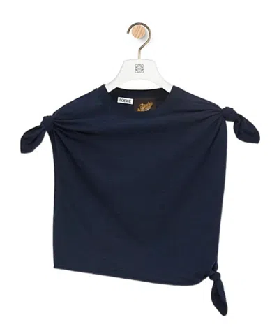 Loewe Knot Top In Cotton Blend In Blue