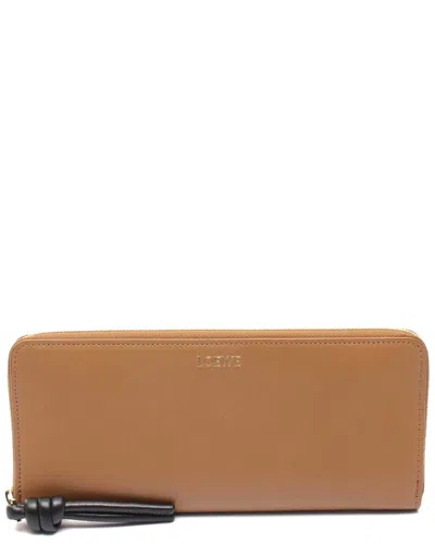 Loewe Knot Zip Around Wallet (authentic Pre-loved) In Brown