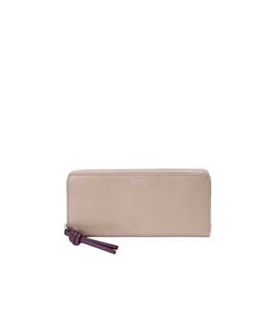 Loewe Knot Zip Around Wallet In Shiny Nappa Calfskin In Brown