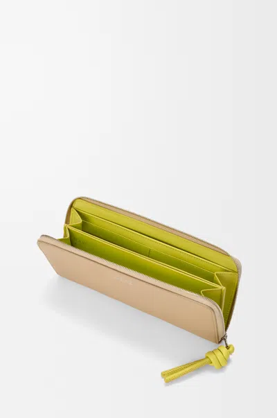 Loewe Knot Zip Around Wallet In Shiny Nappa Leather Skin For Woman In Multi