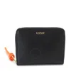 Loewe Knot Zipped Compact Leather Wallet In Black