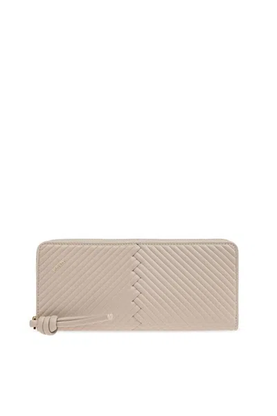 Loewe Knot Zipped Wallet In Beige