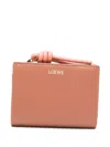 Loewe Knotted Calfskin Wallet In Pink