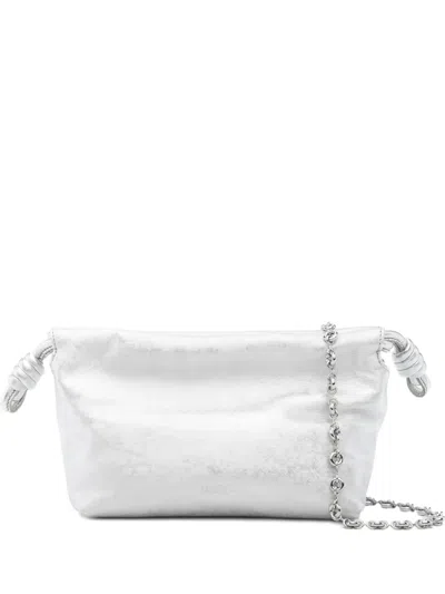 Loewe Knotted Clutch Bag In Silver