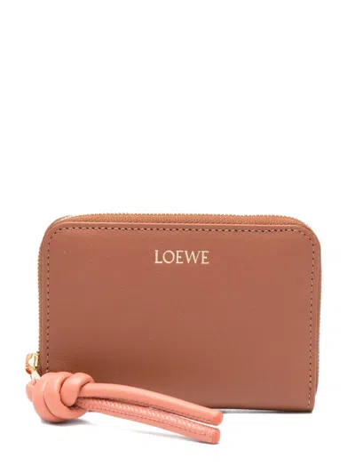 Loewe Knotted Zip-around Wallet In Brown
