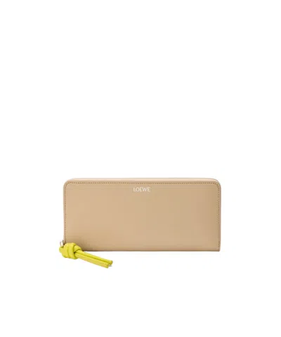 Loewe Knotted Zipper Wallet In Neutral