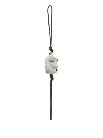 Loewe Koala-felt Keyring In Gray
