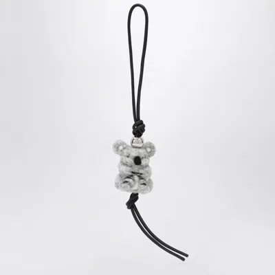 Loewe Koala Pendant In Felt And Leather Women In Black