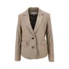 Loewe L Jacket With Gathered Back Hem In Brown
