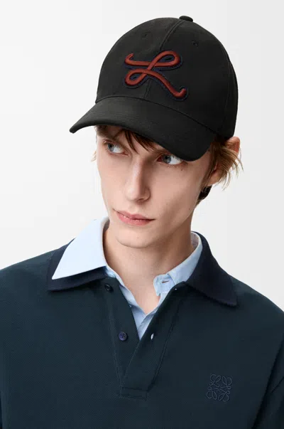 Loewe L Patch Cap In Cotton Size: L For Man In Metallic