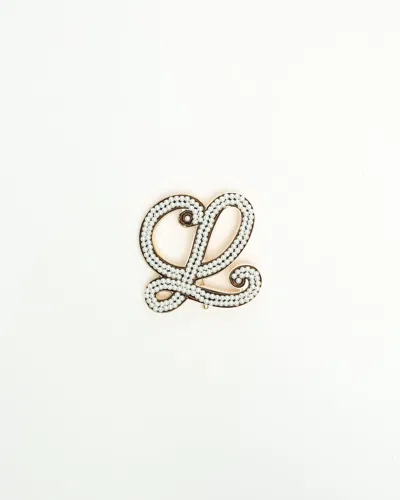 Loewe L Pearl Brooch