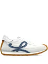 Loewe Flow Runner Denim-trimmed Shell And Suede Sneakers In White
