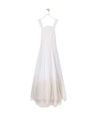 Loewe Lace Dress In Cotton In White