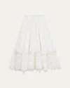 Loewe Lace-inset Layered Midi Skirt