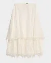 Loewe Lace-inset Layered Midi Skirt