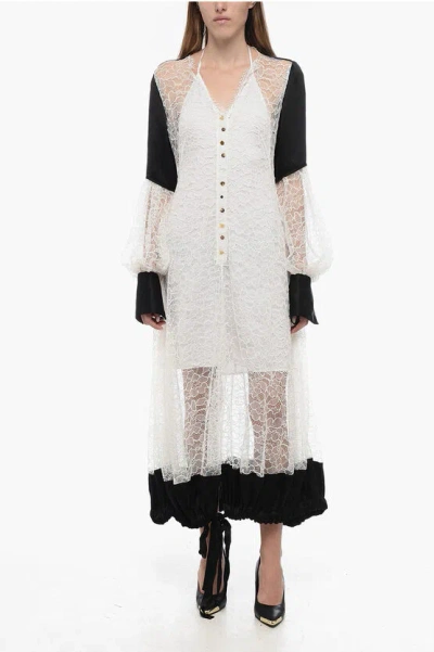 Loewe Lace Shirt Dress With Balloon Sleeves
