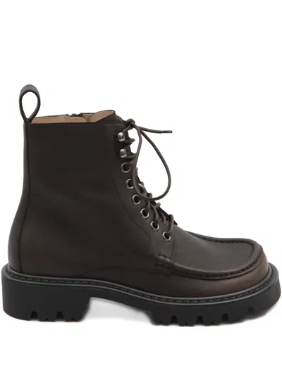 Loewe Lace-up Ankle Boots In Brown