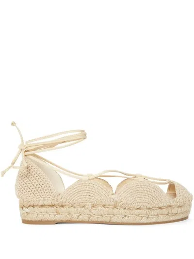 LOEWE LACE-UP FLAT ESPADRILLES