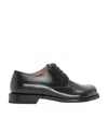 Loewe Terra Glossed-leather Derby Shoes In Black