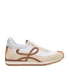 Loewe Flow Runner 2.0 Sneakers In White/brown Nylon And Suede Women In Neutral