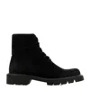 Loewe Sierra Suede Combat Boots In Black