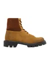 Loewe Sierra Military Ankle Boots In Suede In Medium Smoky Brown