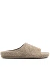 Loewe Khaki Suede Lago Slippers In Green