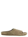Loewe Khaki Suede Lago Slippers In Multi